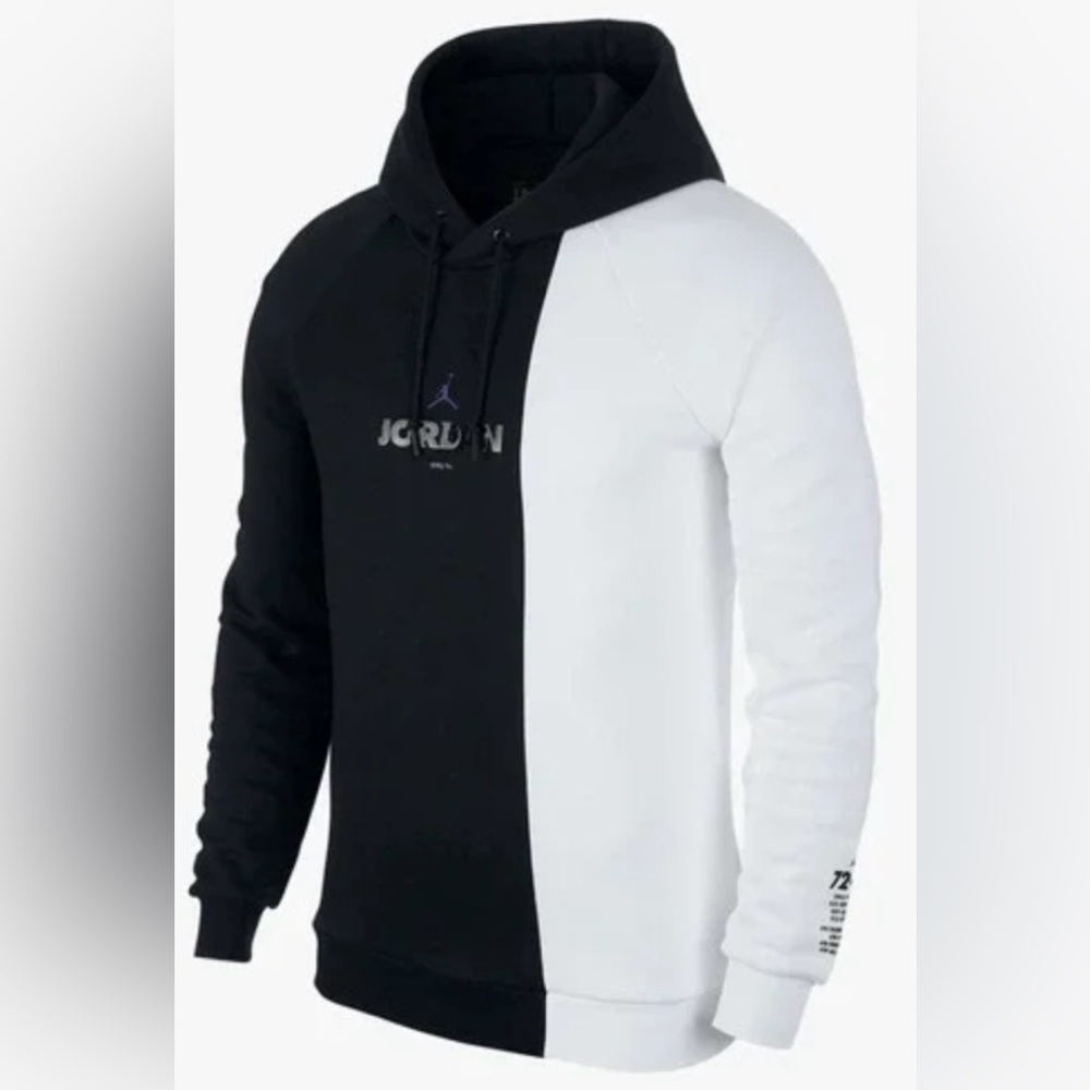 Preowned- Men’s Air Jordan Legacy II Pull Over Concord Black &White Hoodie -Sz M